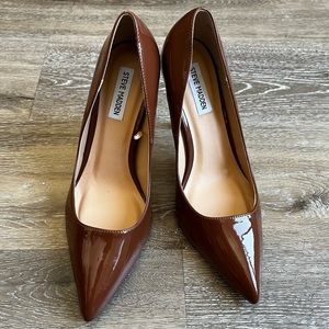Steve Madden Altisha Patent Heels 10M Cognac